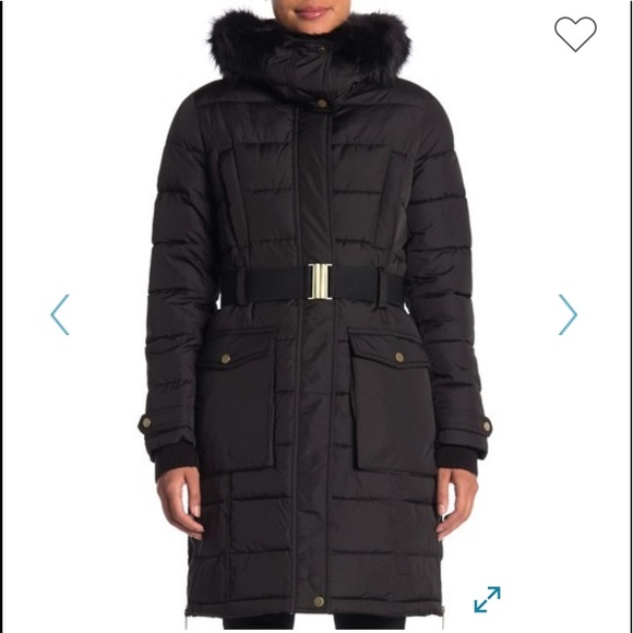 French Connection Jackets & Blazers - NWT,French Connection,Faux Fur Hoodie Puffer Jacket